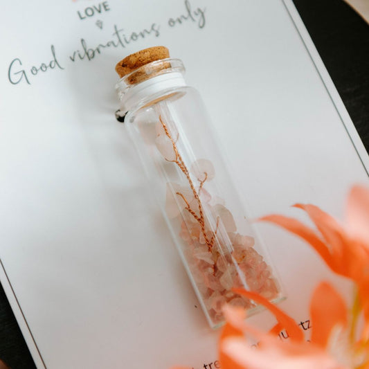 Wish bottle love card rosequarts