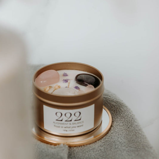 Gold manifest candle 222