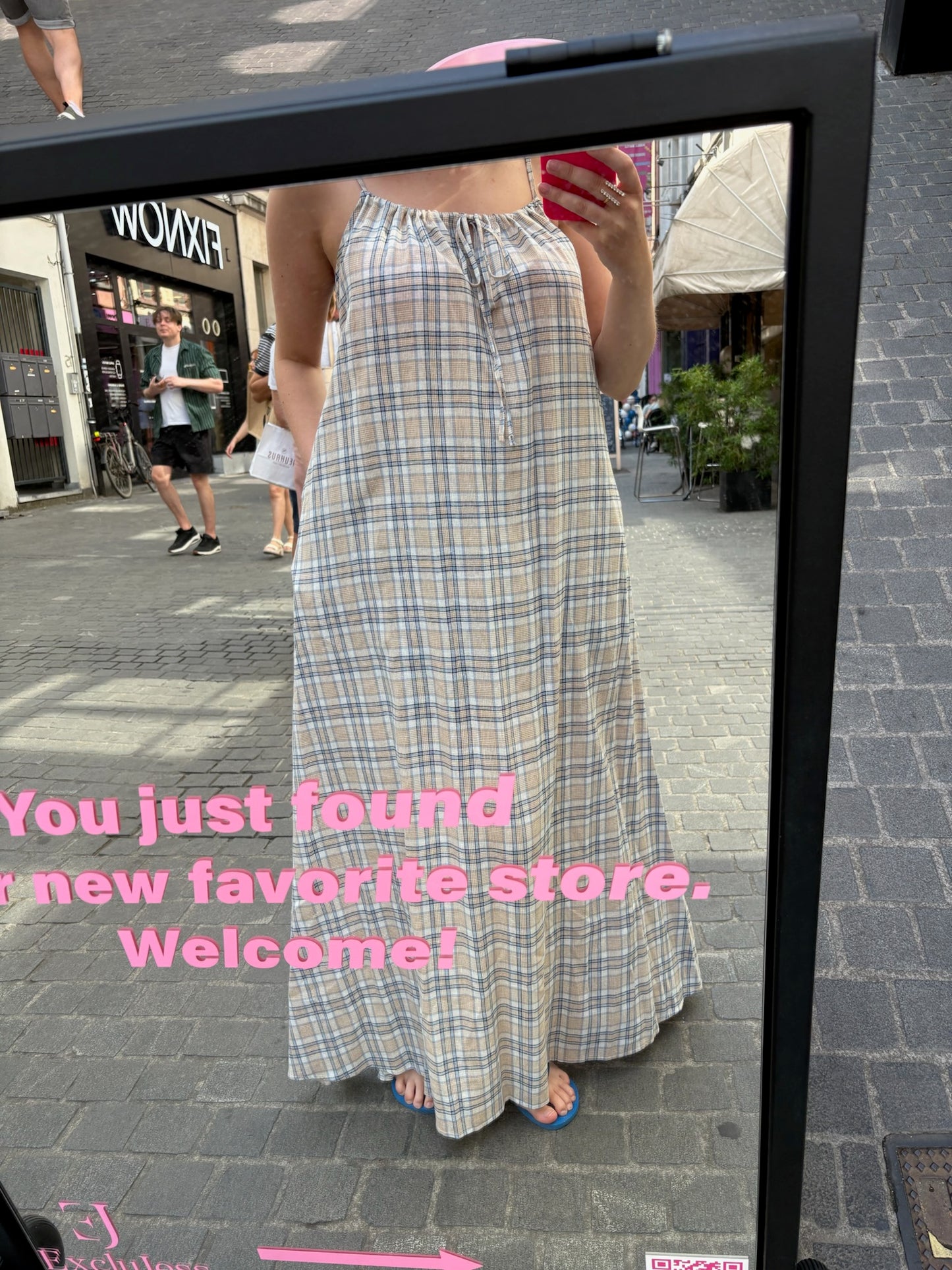 Mo – Lange geruite zomerjurk dames