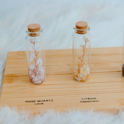 Wish bottle love card rosequarts
