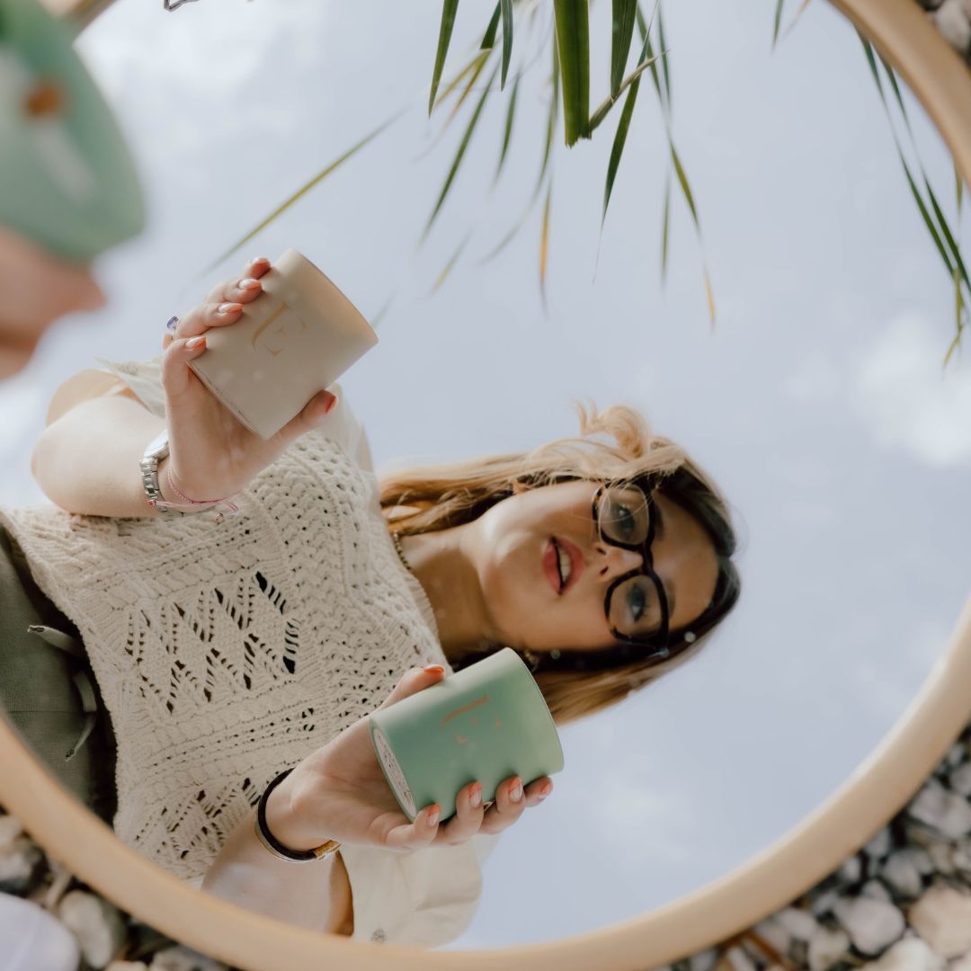 Crystal candle aventurine happiness