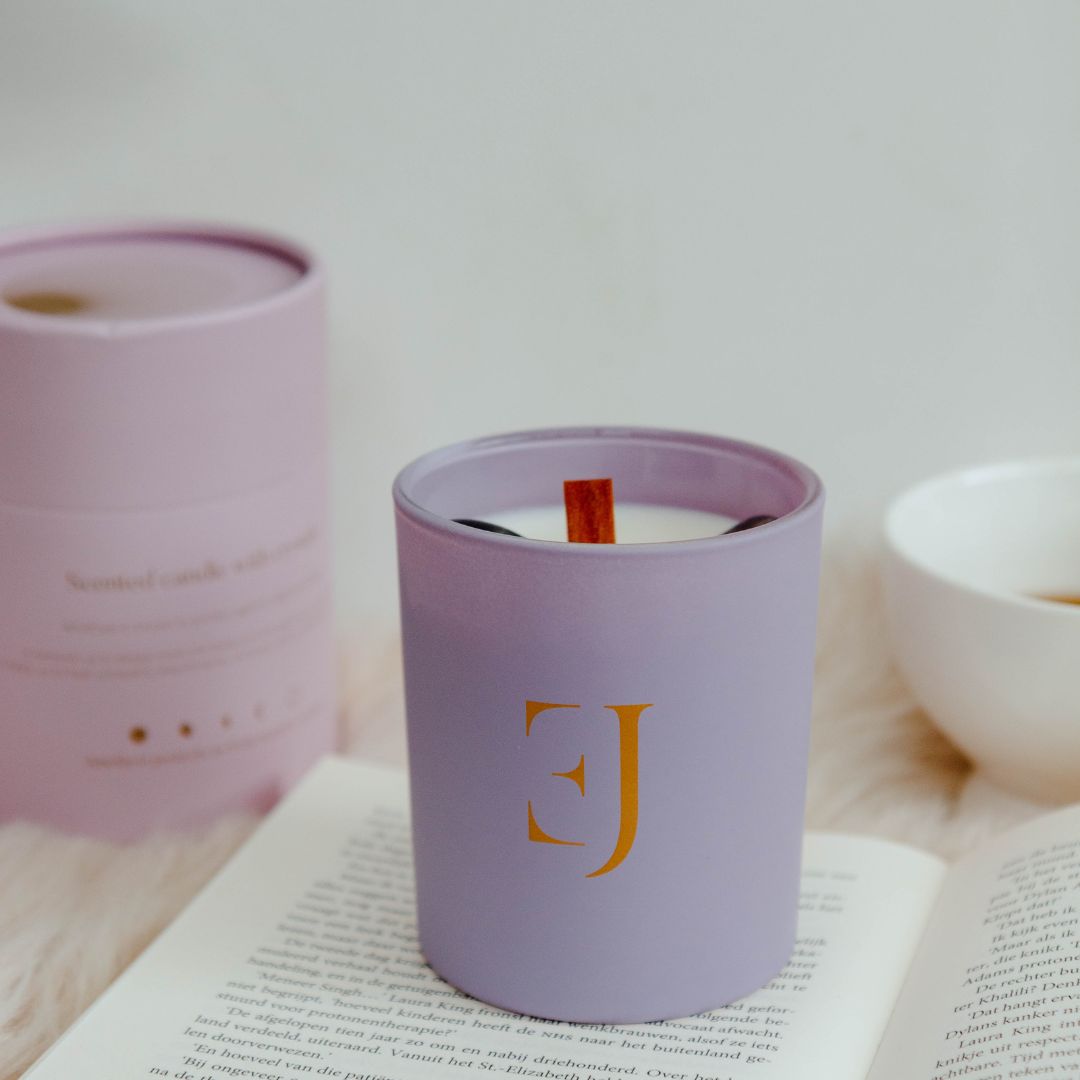 Crystal candle amethyst good luck