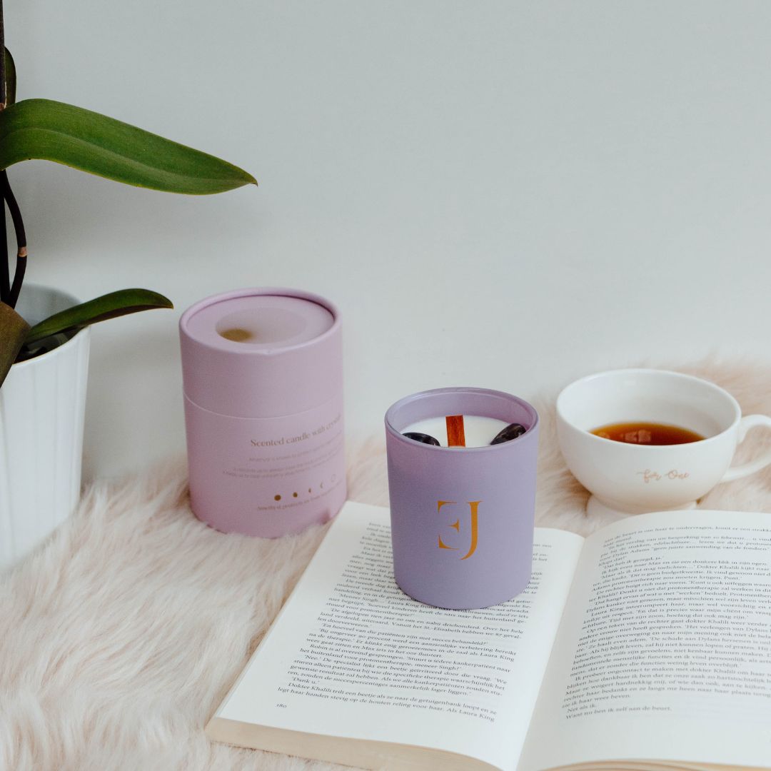 Crystal candle amethyst good luck