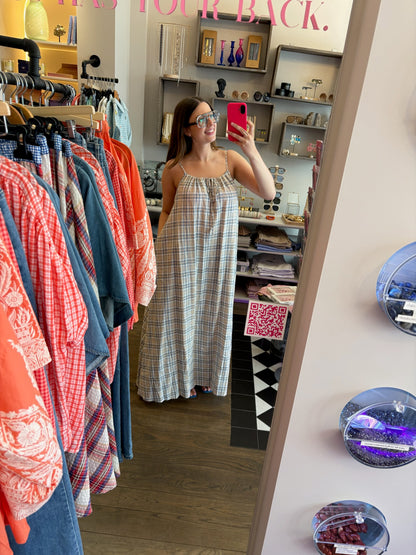 Mo – Lange geruite zomerjurk dames