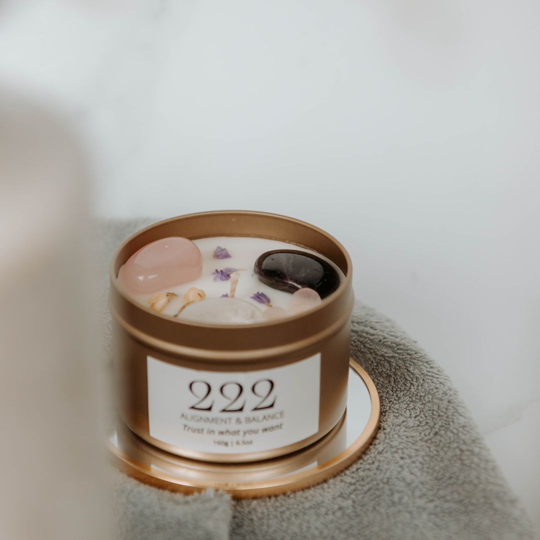 Gold manifest candle 222