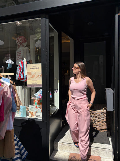 Roze Vicky streepjes broek