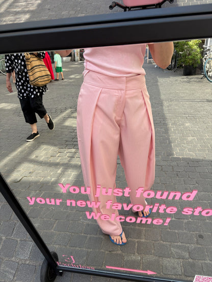 Roze Vicky streepjes broek