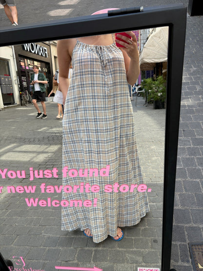 Mo – Lange geruite zomerjurk dames