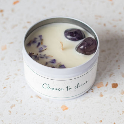 Quote candle in tin – Choose to shine