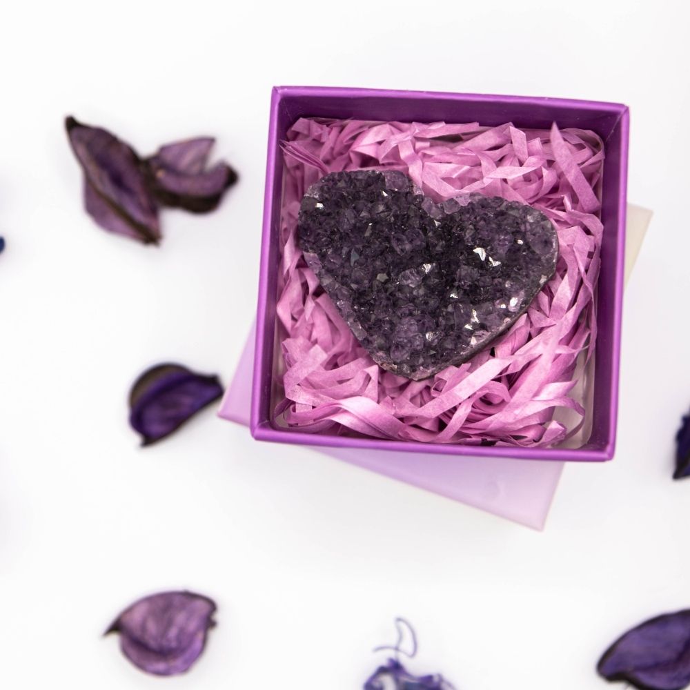 Amethyst heart crystal