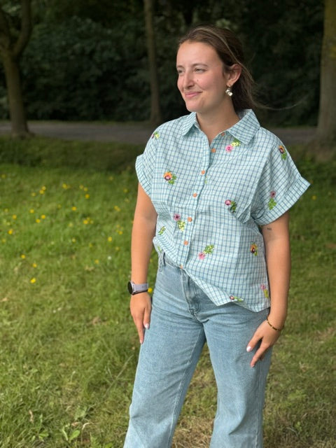 Vichy geruite blouse dames