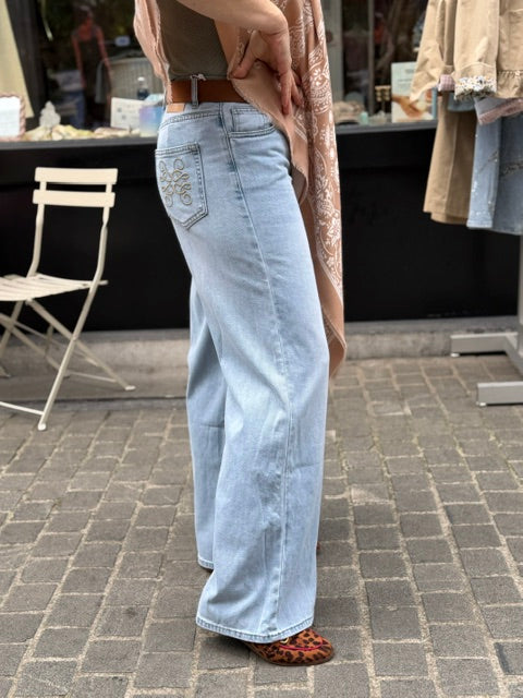 Bleached Bliss Wide Leg Jeans zijkant