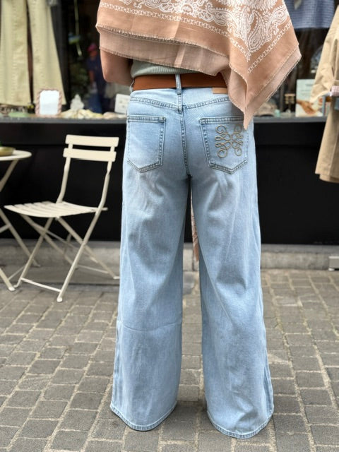 Bleached Bliss Wide Leg Jeans detail