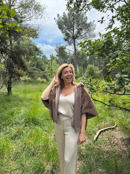 Faux Fur Jacket Camel met kap