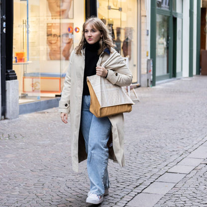 Shopping bag Exclujess – beige/gold (2 sizes)