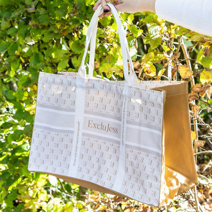 Shopping bag Exclujess – beige/gold (2 sizes)