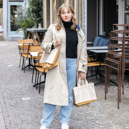 Shopping bag Exclujess – beige/gold (2 sizes)