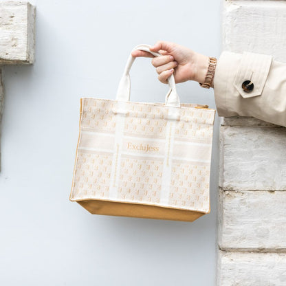 Shopping bag Exclujess – beige/gold (2 sizes)