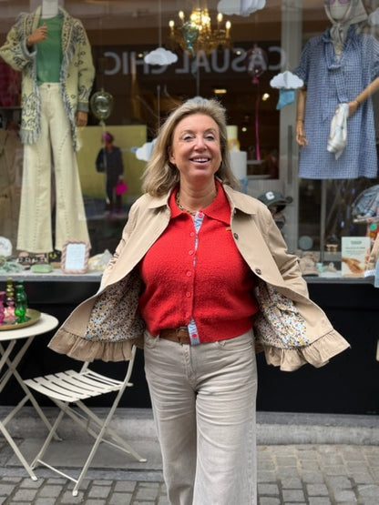 Margot – Caramel ruches jas dames