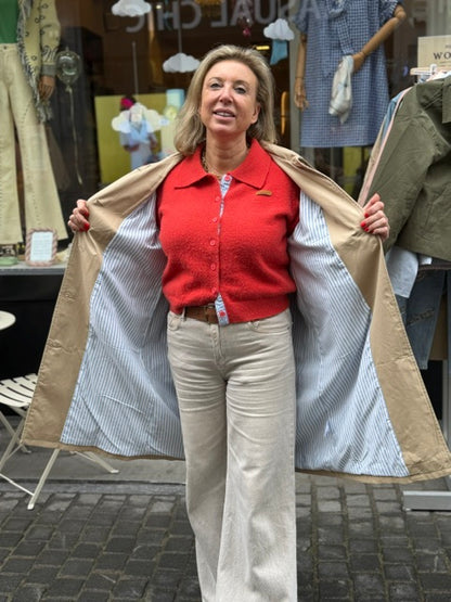 Rivoli Beige Manteau zijkant