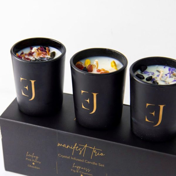 Manifest kaarsen – set van 3 – zwart